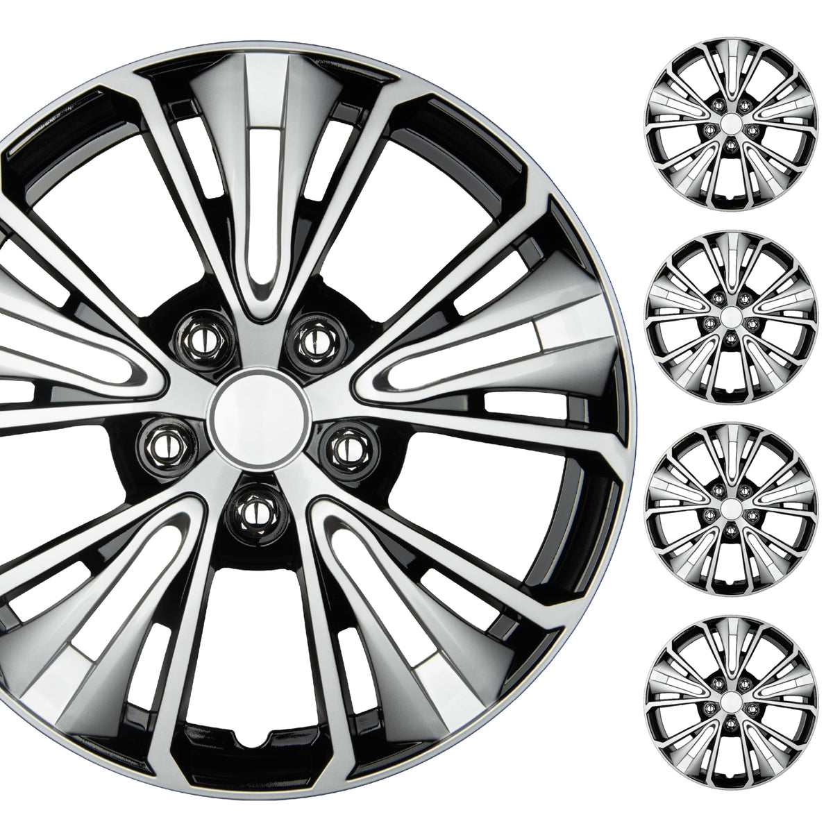 BDK front view of 16 inch hubcap set showing clean OEM-style appearance and instant curb appeal