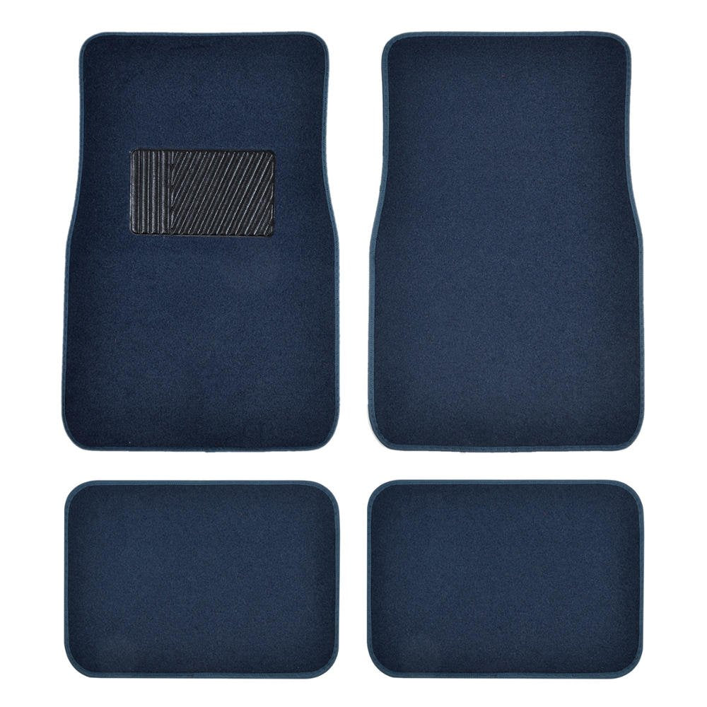 BDK front mat front view showing clean fit and stylish blue carpet benefit