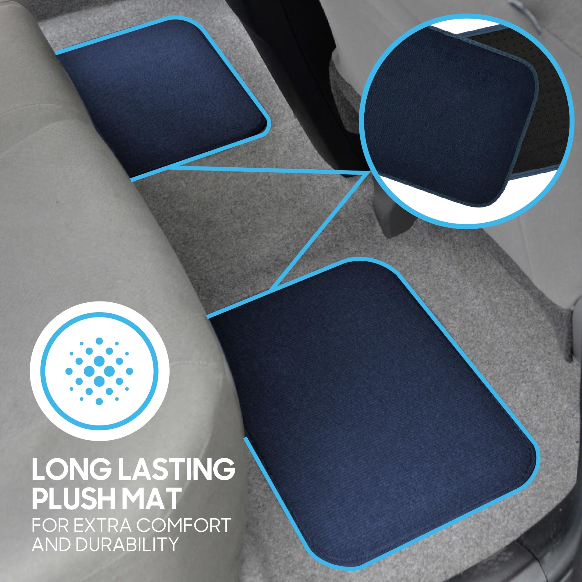 BDK mats installed in car lifestyle shot adding color and easy maintenance