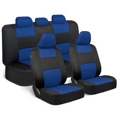 BDK front seat covers blue on black showing protection and style