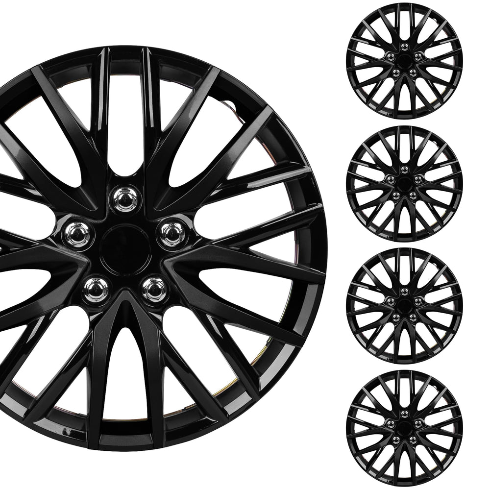BDK front view hubcap showing sleek black finish and OEM look benefit