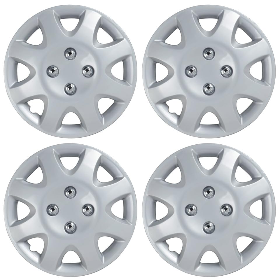 BDK front view of four hubcaps showing clean OEM-style look and instant upgrade benefit