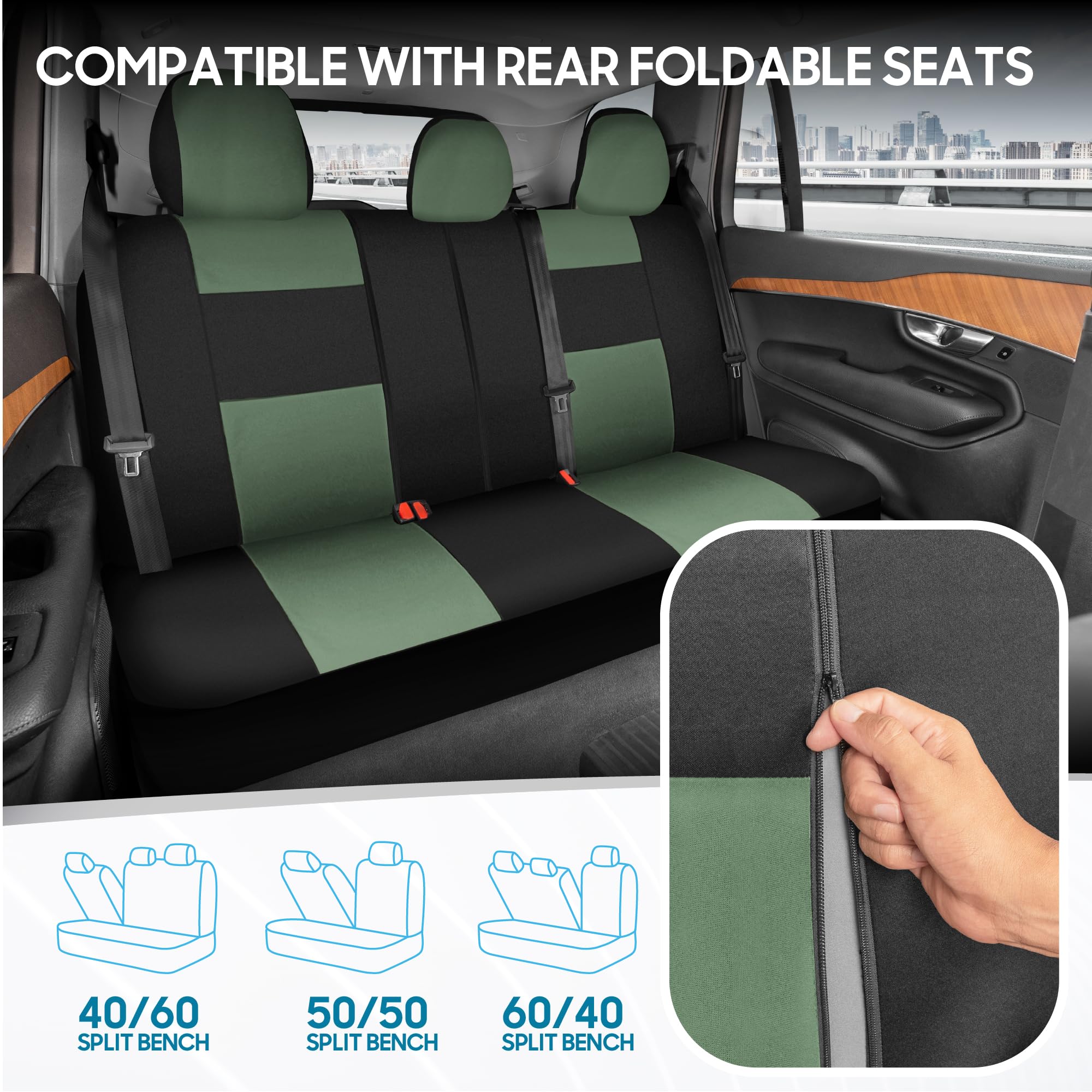 BDK PolyPro headrest cover detail showing snug adjustable fit
