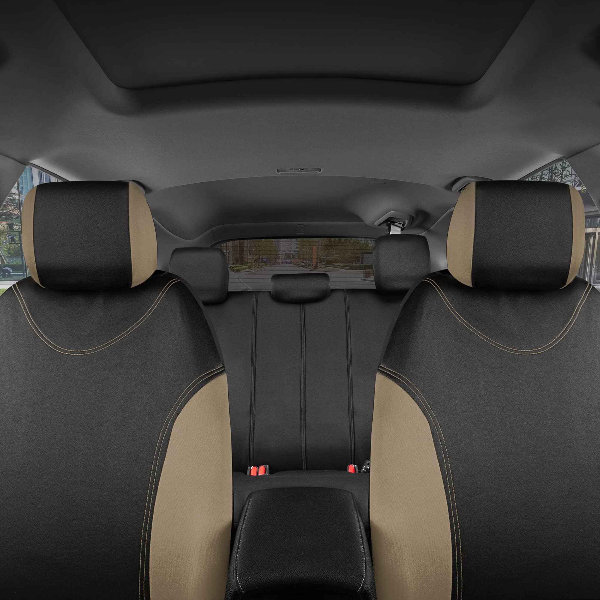 BDK headrest covers close-up highlighting matched look and easy install