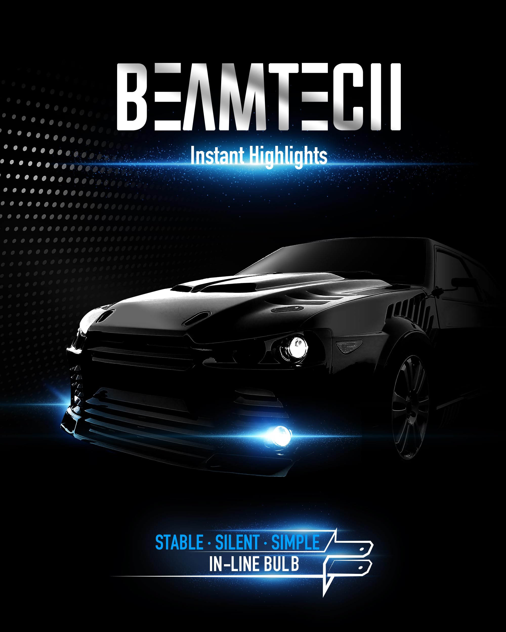 BEAMTECH bulb lighting an ATV on a night trail showing enhanced off-road illumination