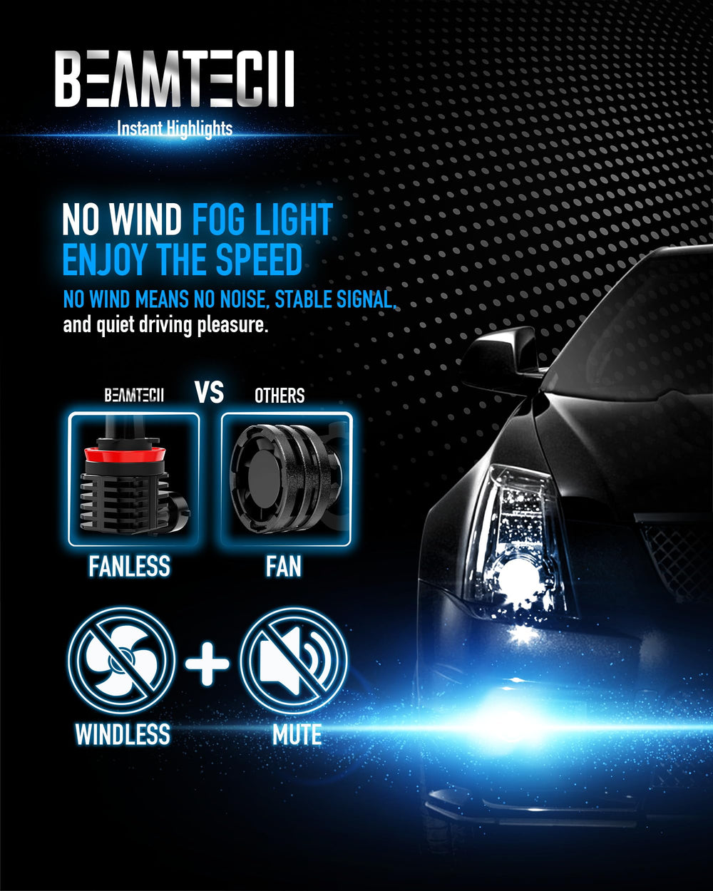 BEAMTECH projected beam pattern on wall for improved visibility