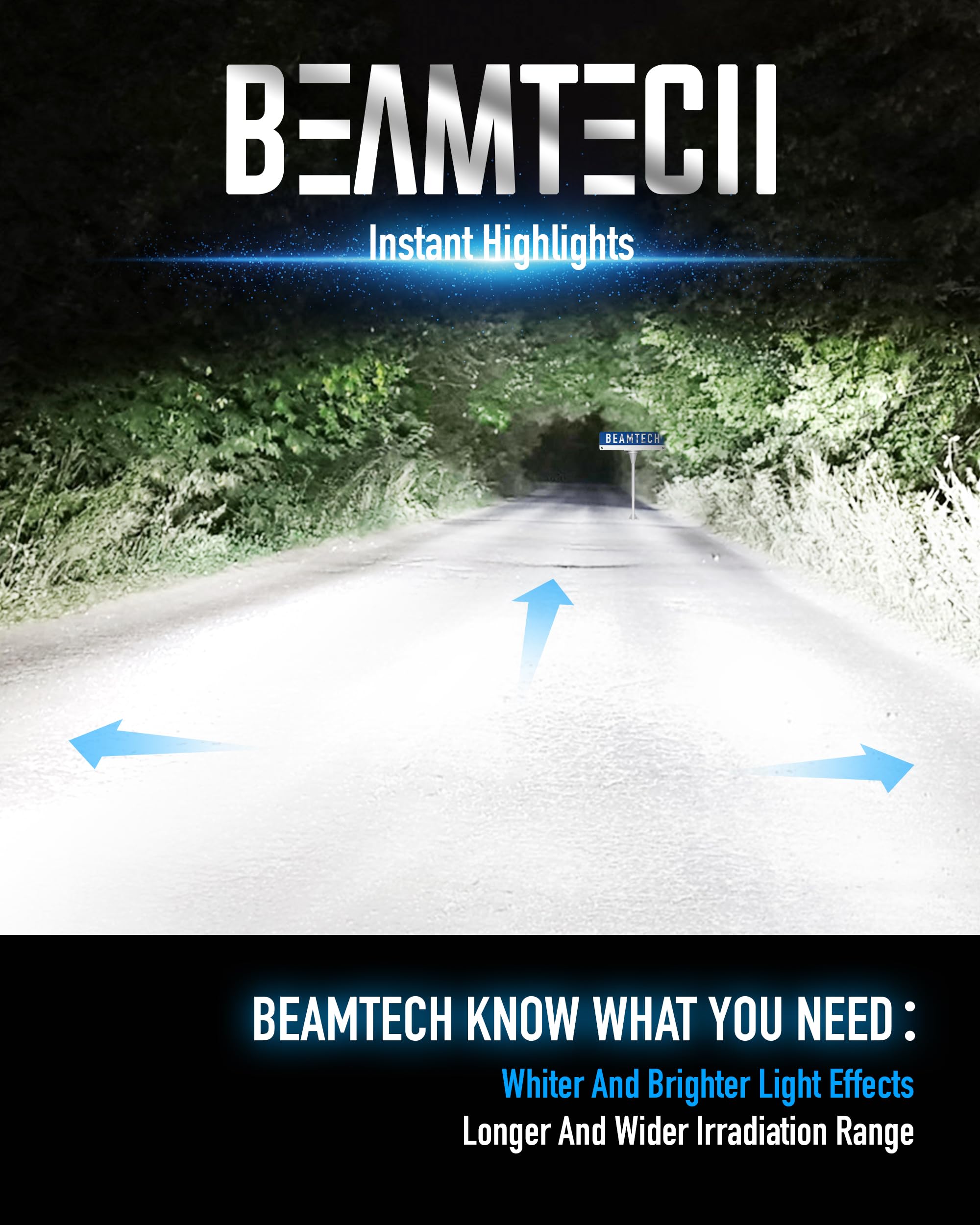 BEAMTECH H7 close-up LED emitter showing precise beam alignment and clarity