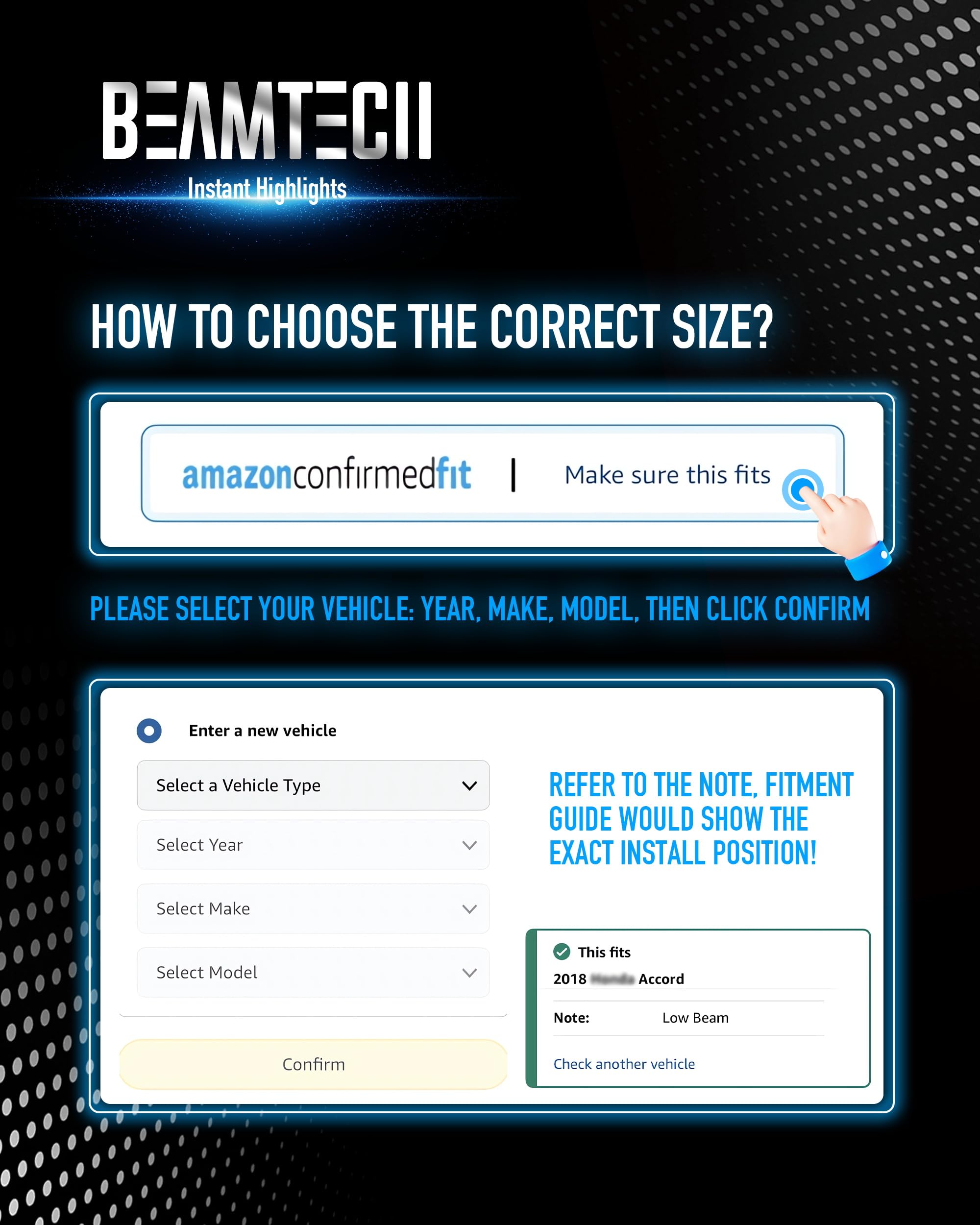 BEAMTECH bulb beside ruler showing compact, driverless size