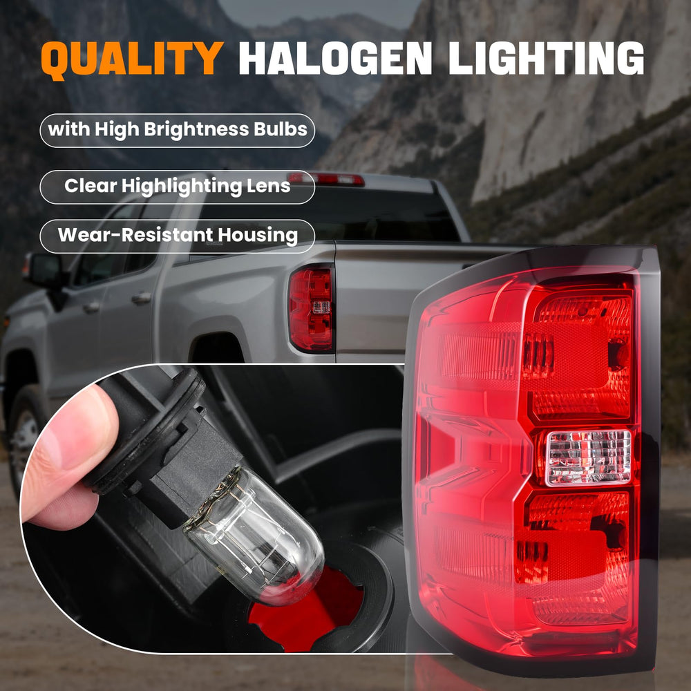 BeamTrack tail light installed on a Silverado demonstrating direct-fit benefit