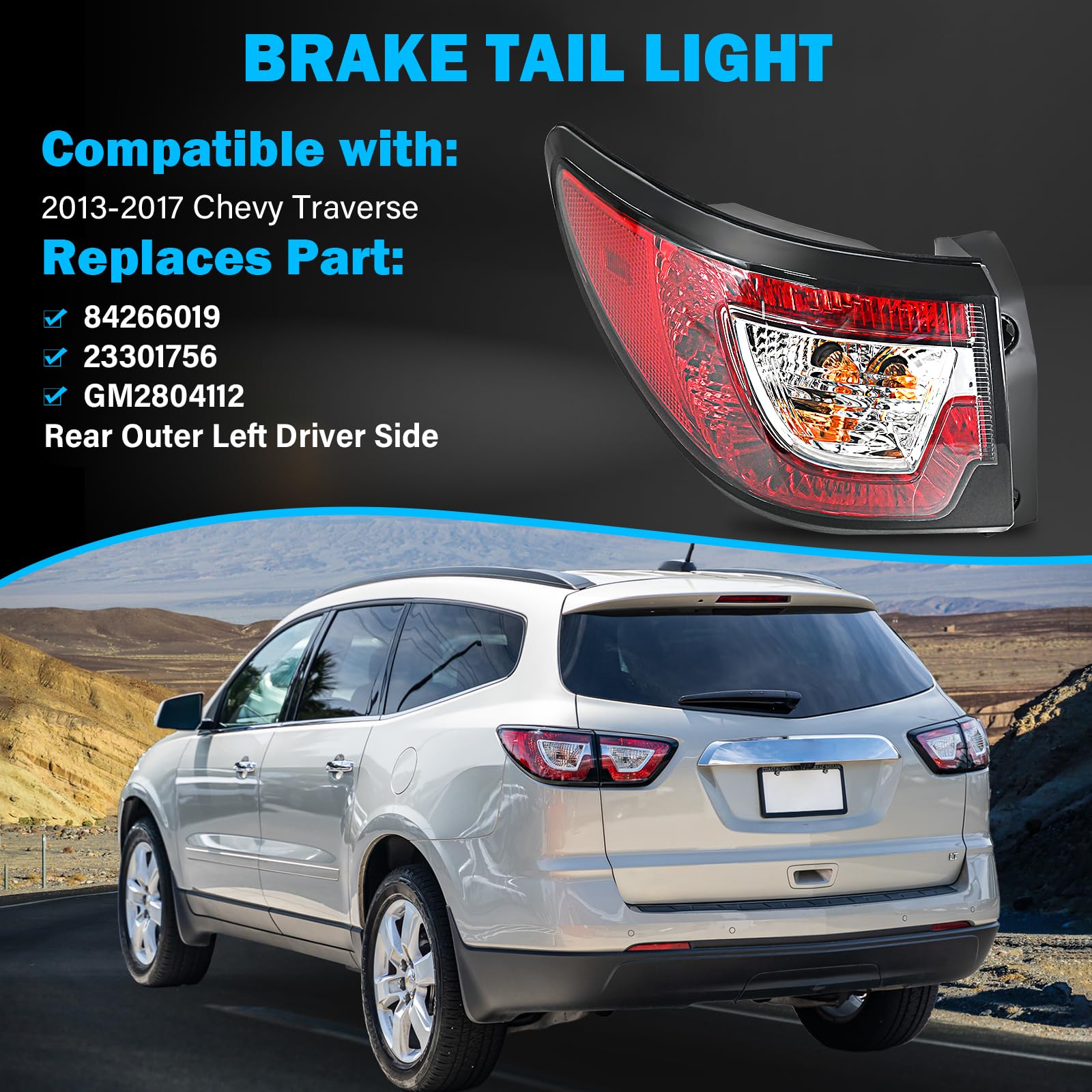 BeamTrack tail light side profile with lens highlighting weatherproof design
