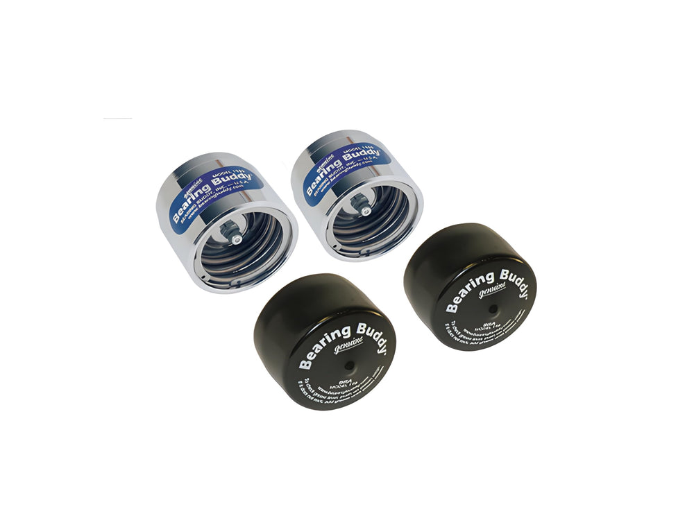 Bearing Buddy 1781 chrome front view showing durable finish and fit benefit