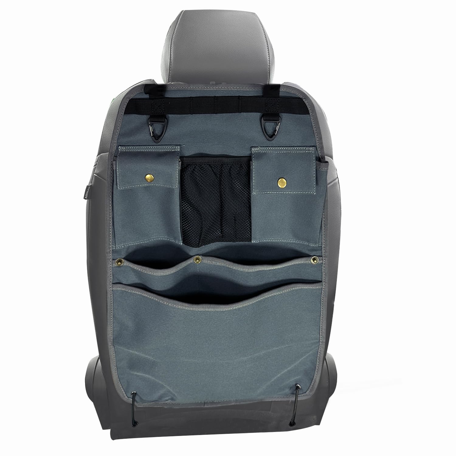 BEATUNEE front view of organizer showing pockets and hooks for tidy storage