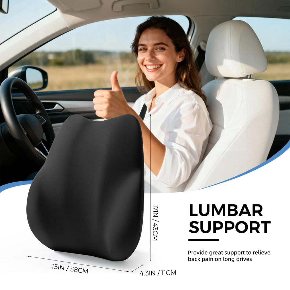 BEBAS lumbar pillow profile highlighting curved contour for posture