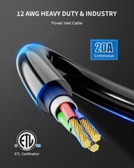 BEBOBLY dual 18-inch 12AWG extension cords highlighting heavy-gauge flexibility and durability