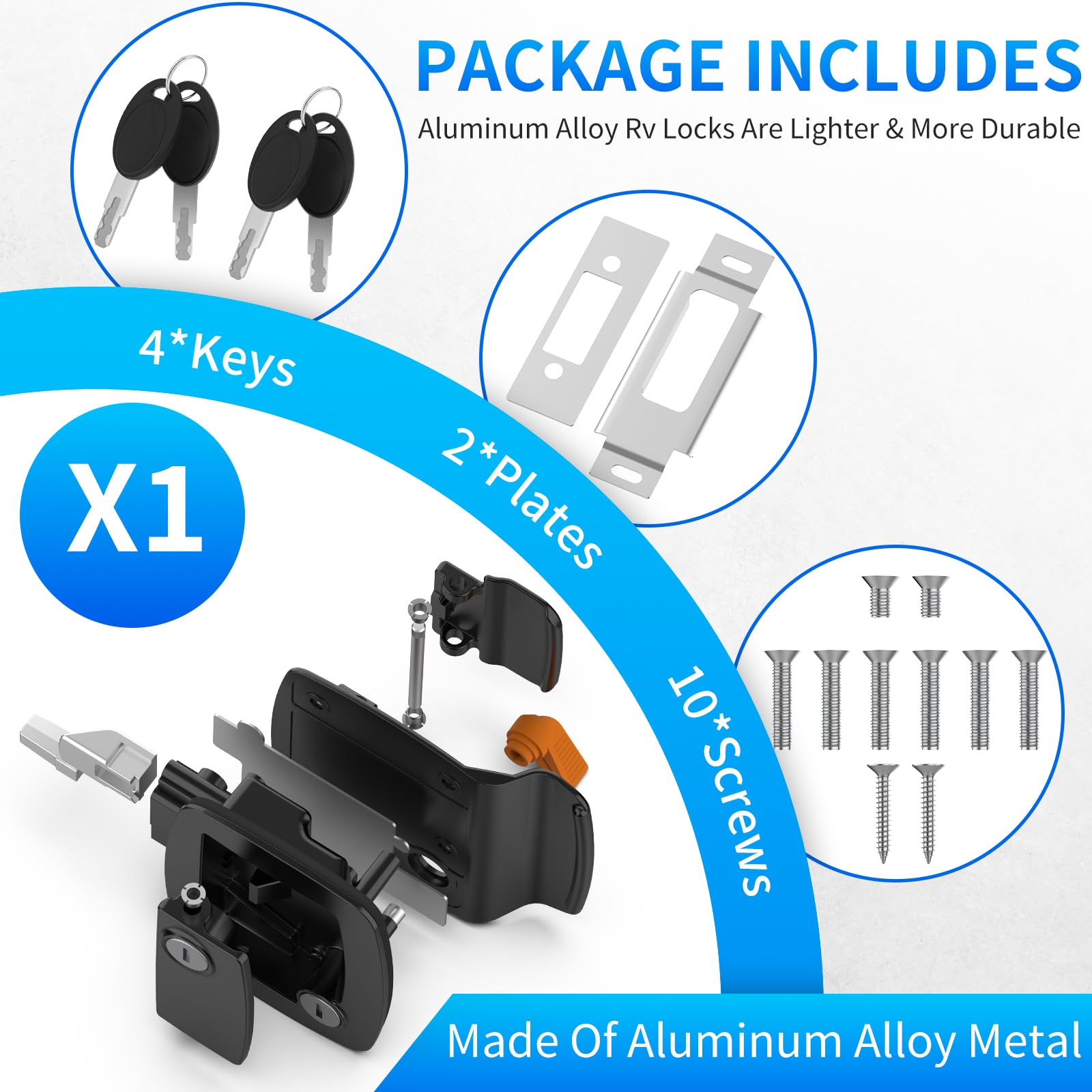 BEBOBLY four metal keys and screws displayed showing ready-to-install convenience benefit