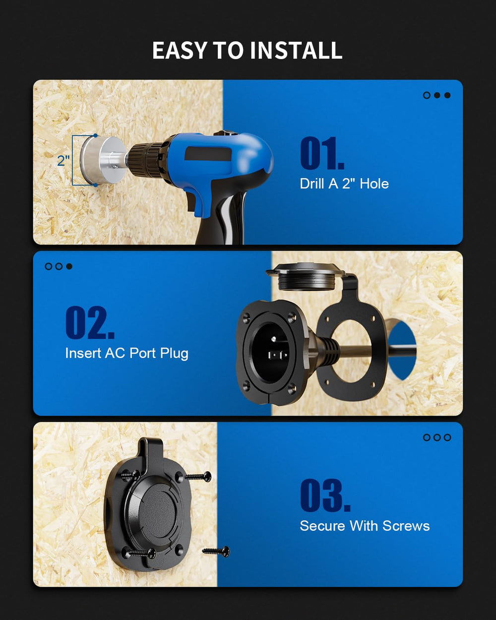 BEBOBLY flange with included stainless screws demonstrating secure, vibration-resistant mounting