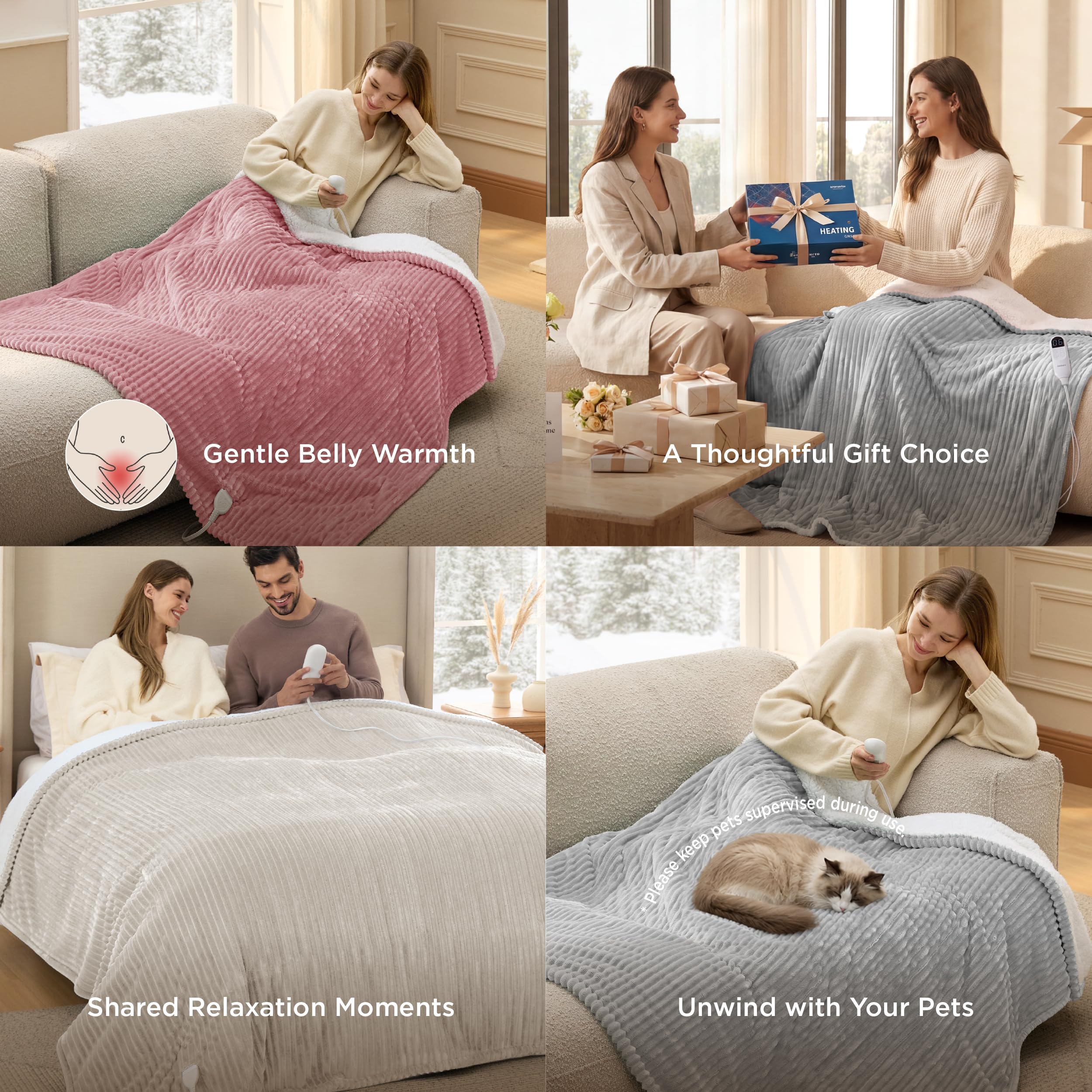 Bedsure folded blanket next to ruler showing full-size dimensions and scale