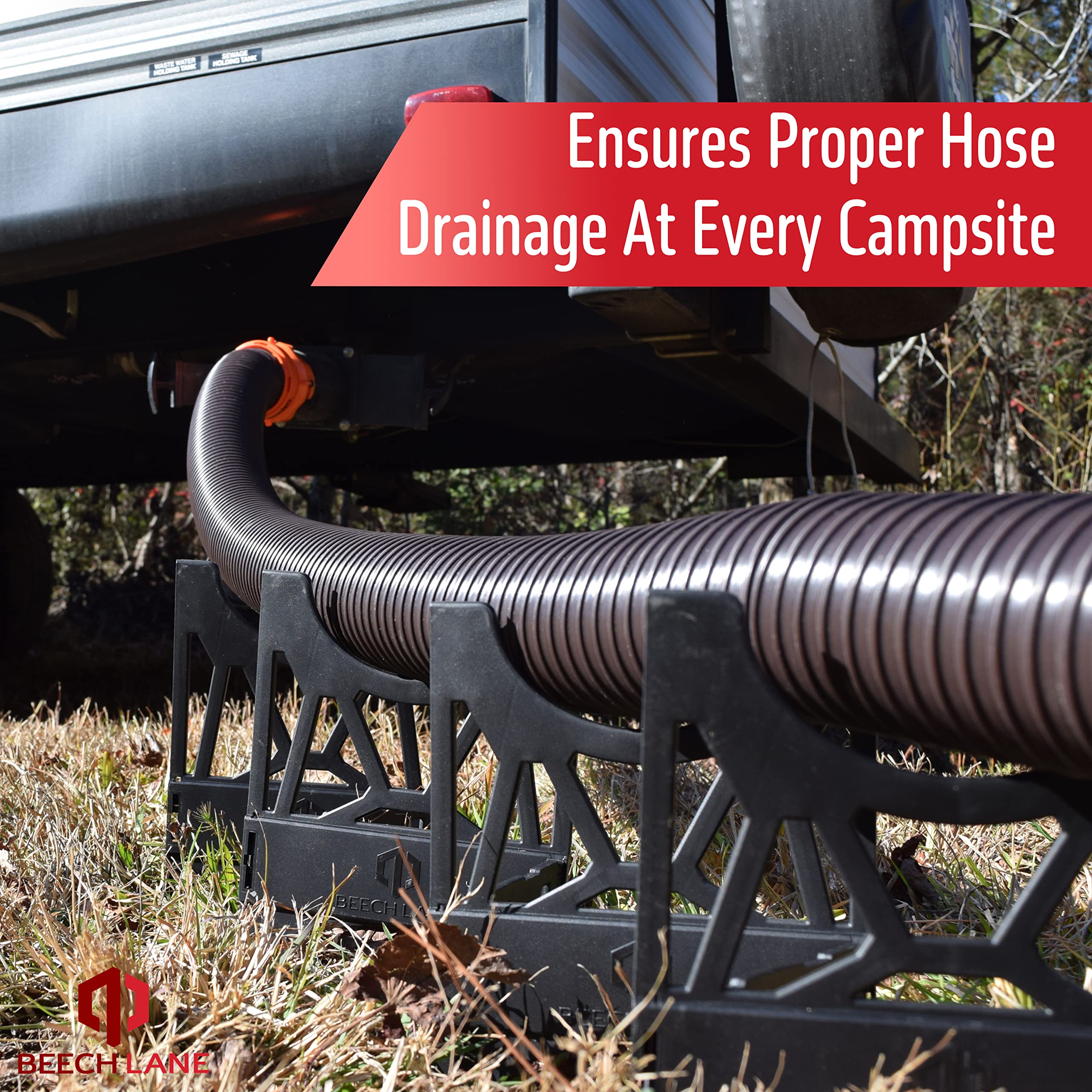 Beech Lane deployed side profile maintains proper hose drainage