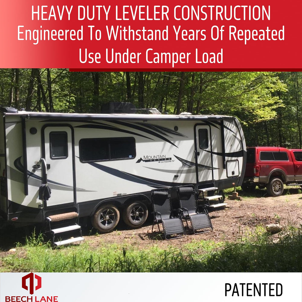 Beech Lane in-use photo of trailer tire backed onto leveler showing easy, precise lift
