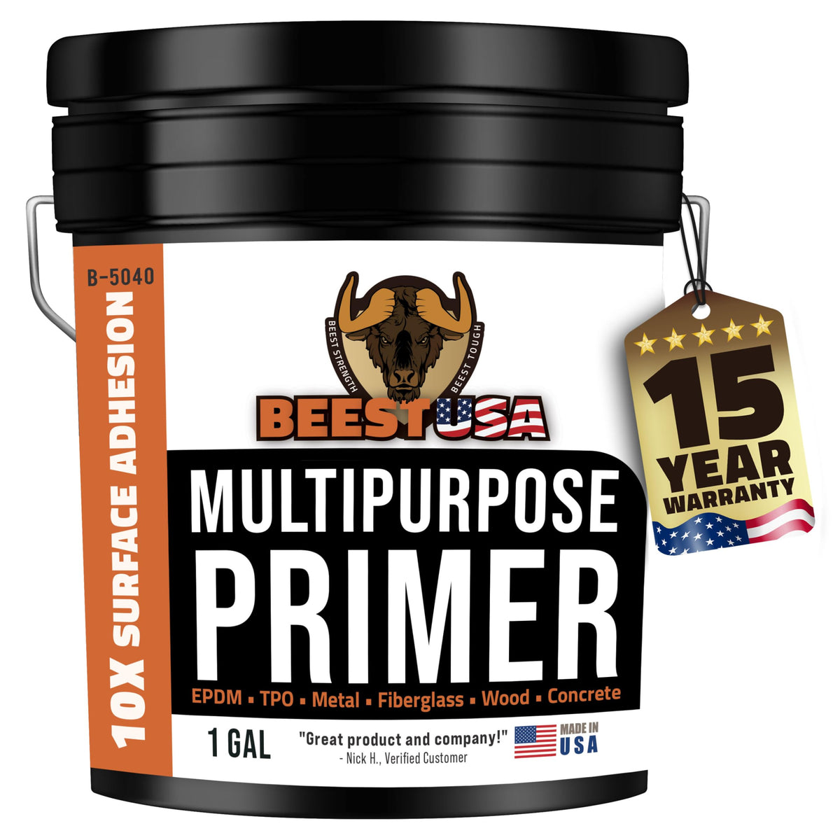 BEEST primer front gallon showing packaging and coverage benefit