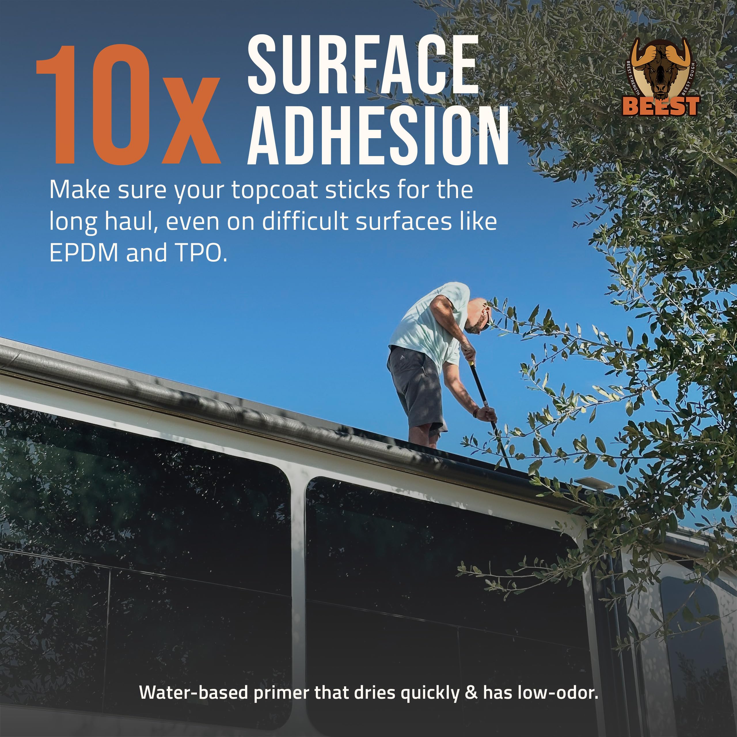 BEEST primer applied with roller showing fast application and adhesion
