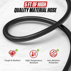 BELEY 57in silicone hose coiled to show length and high-temperature resilience