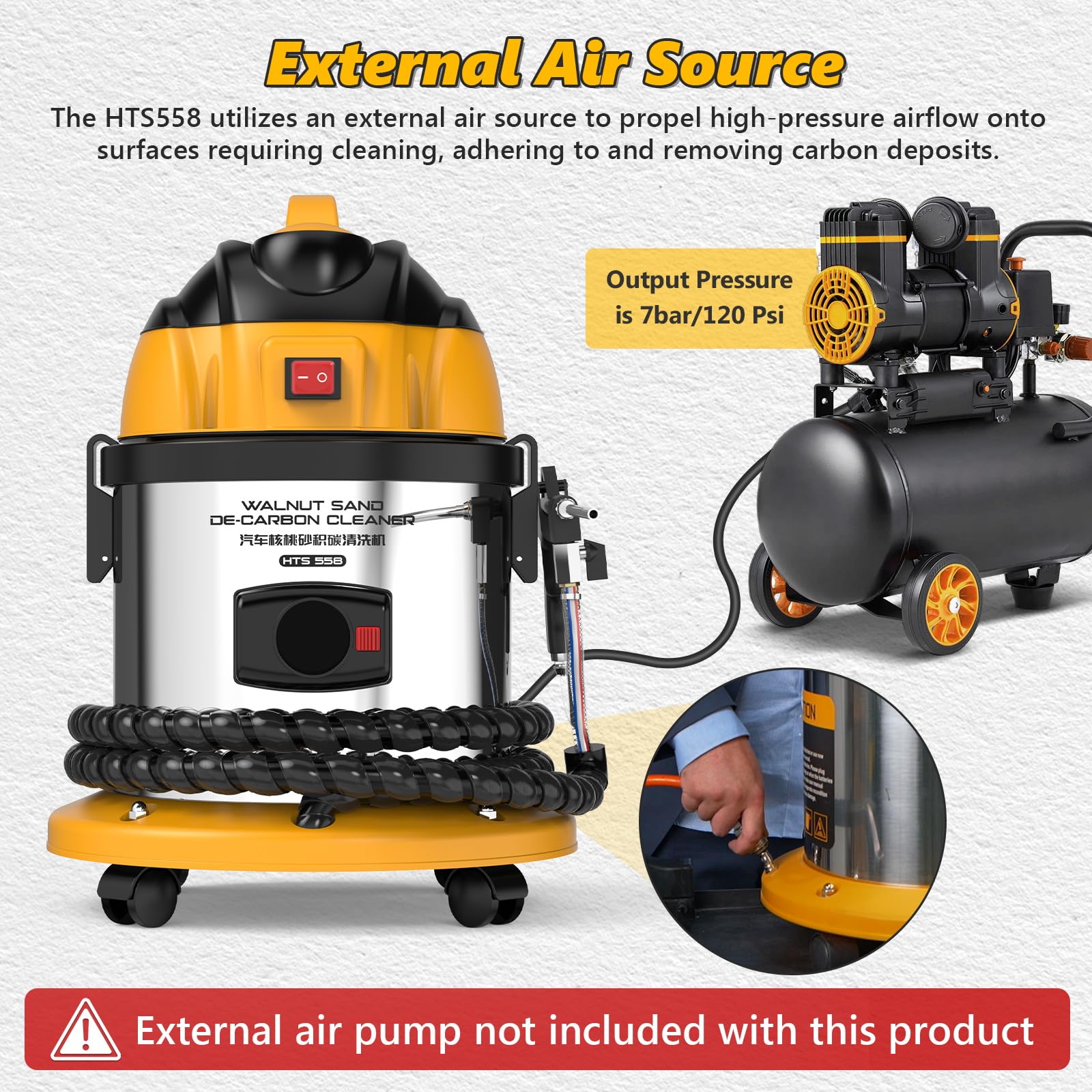 BELEY walnut media and filter contents highlighting reusable abrasive advantage