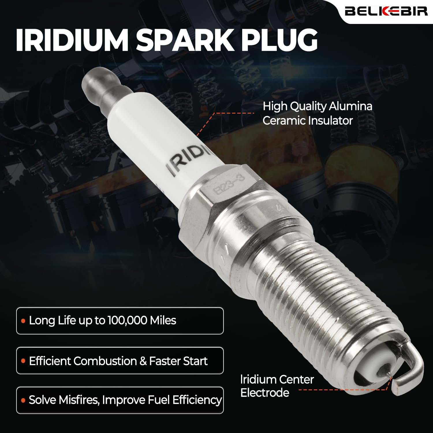 BELKEBIR ignition coil side profile showing secure mounting tabs