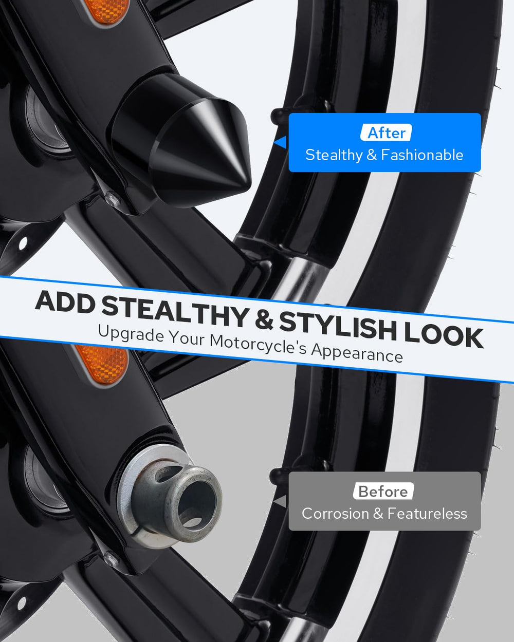Benlari axle cap anodized finish detail illustrates scratch resistance and lasting color