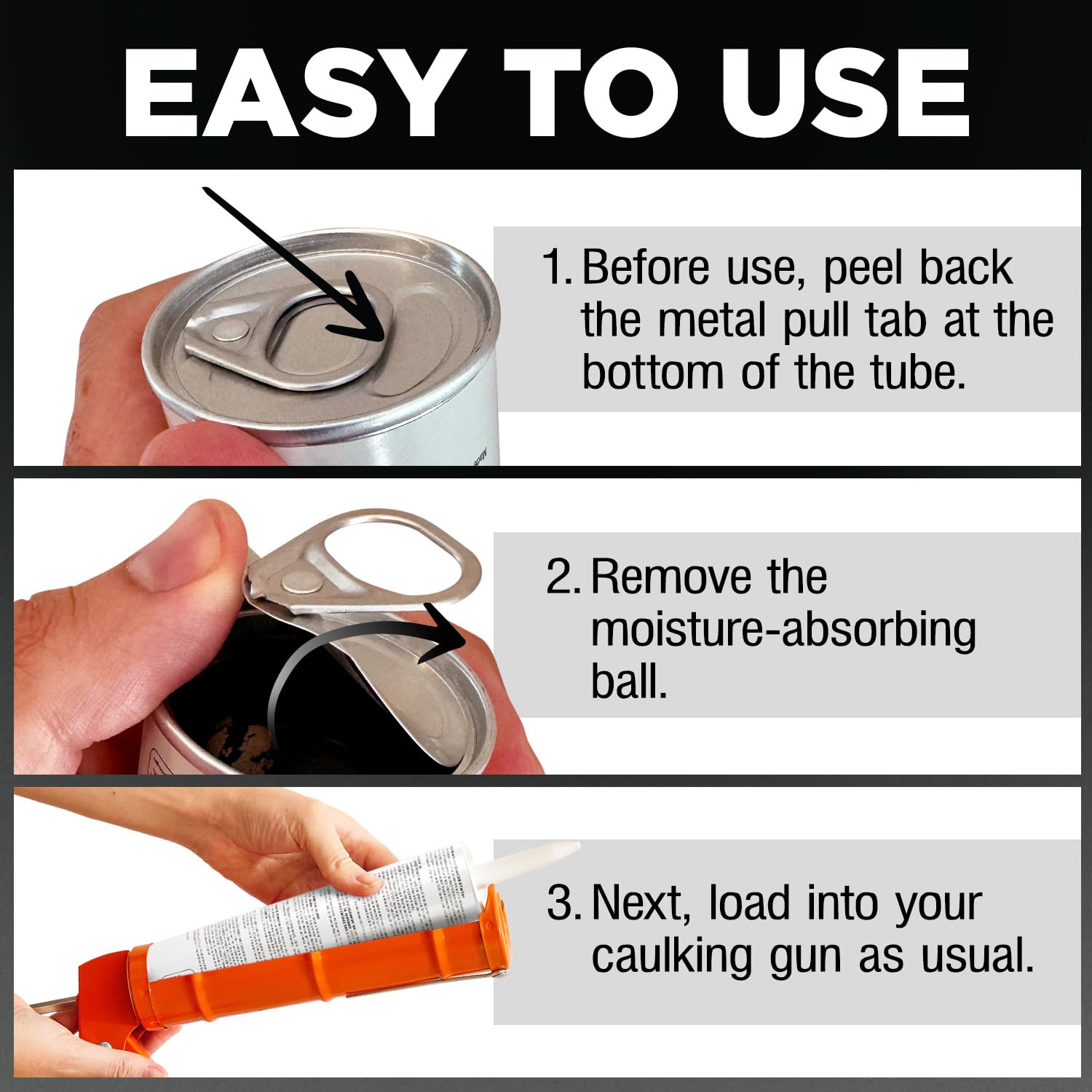 Berkland kit with nitrile gloves and caulking gun showing tidy application advantage