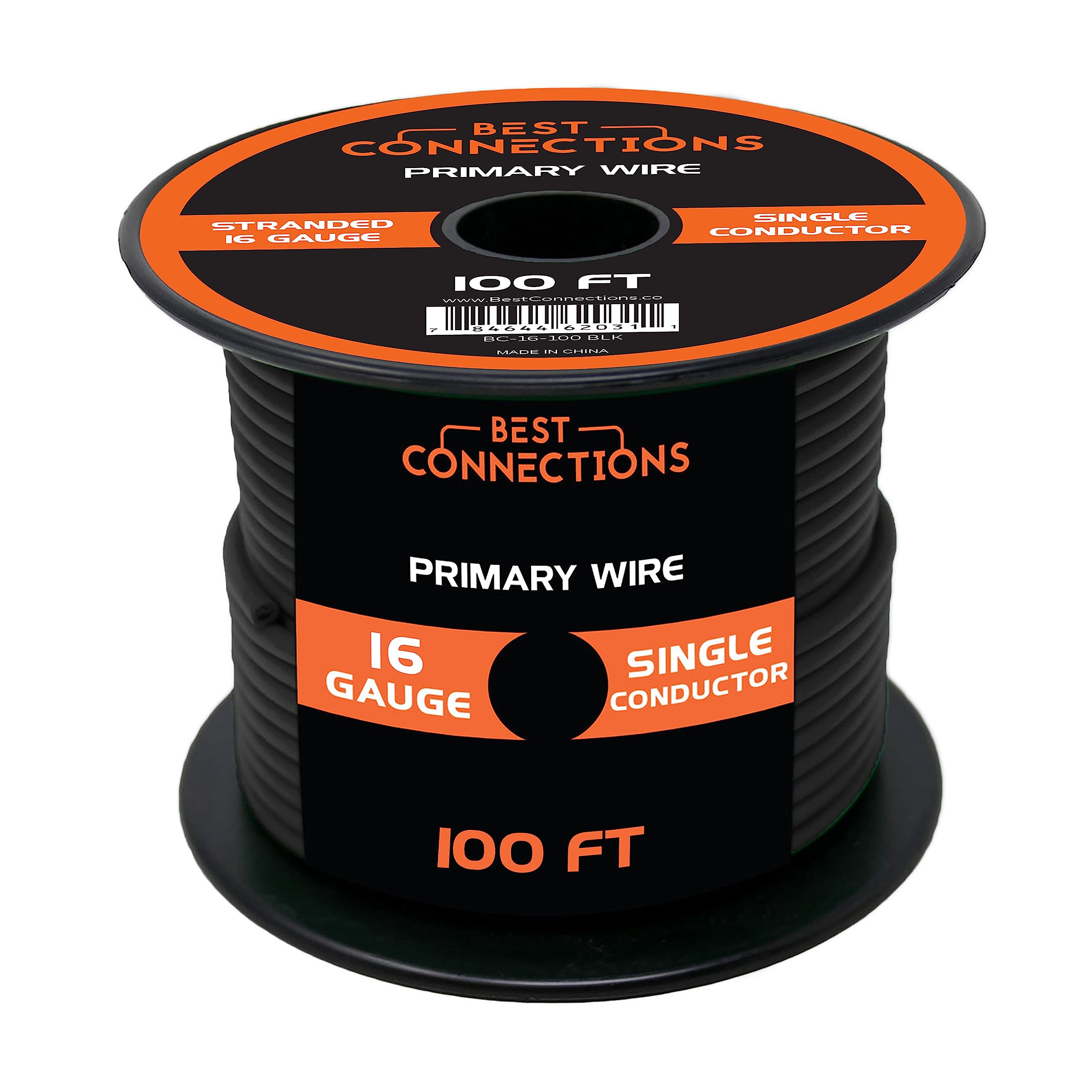 BEST CONNECTIONS front view of 100ft roll showing label and coil, easy identification benefit