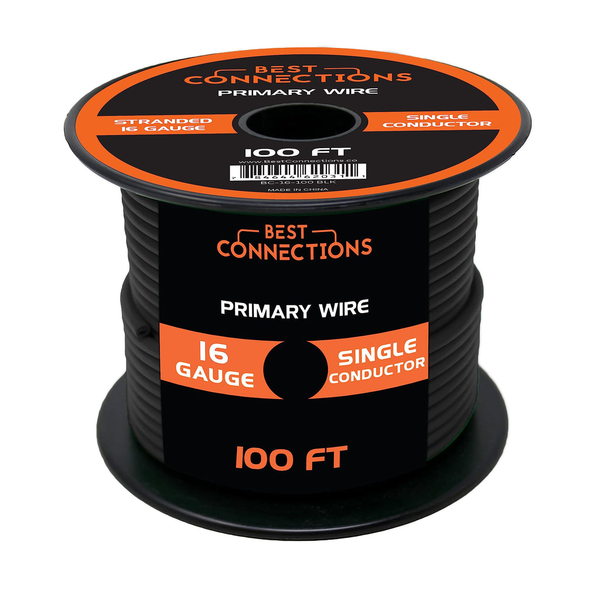 BEST CONNECTIONS front view of 100ft roll showing label and coil, easy identification benefit