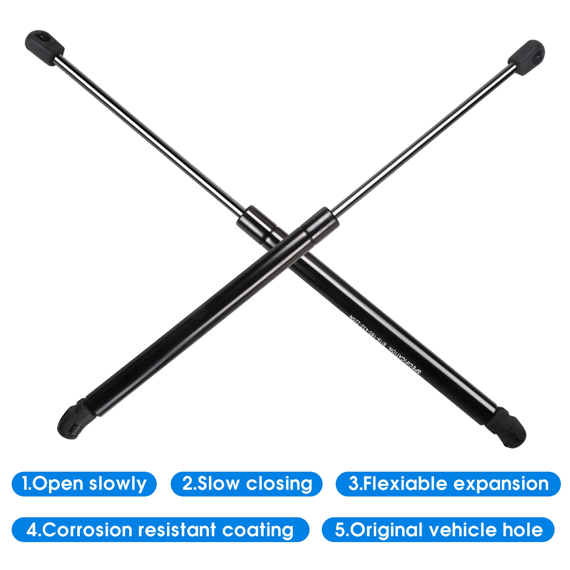 BESTAOO strut beside measuring scale showing correct length and connector ends