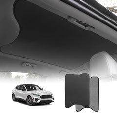 BestEvMod front view sunshade installed on Mustang Mach-E reduces cabin heat