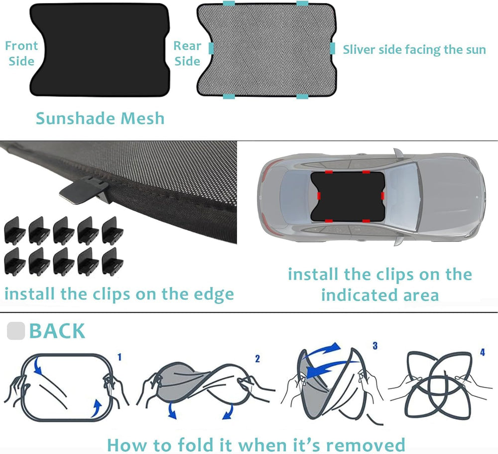 BestEvMod sunshade in a parked Mach-E lifestyle scene highlights sun protection