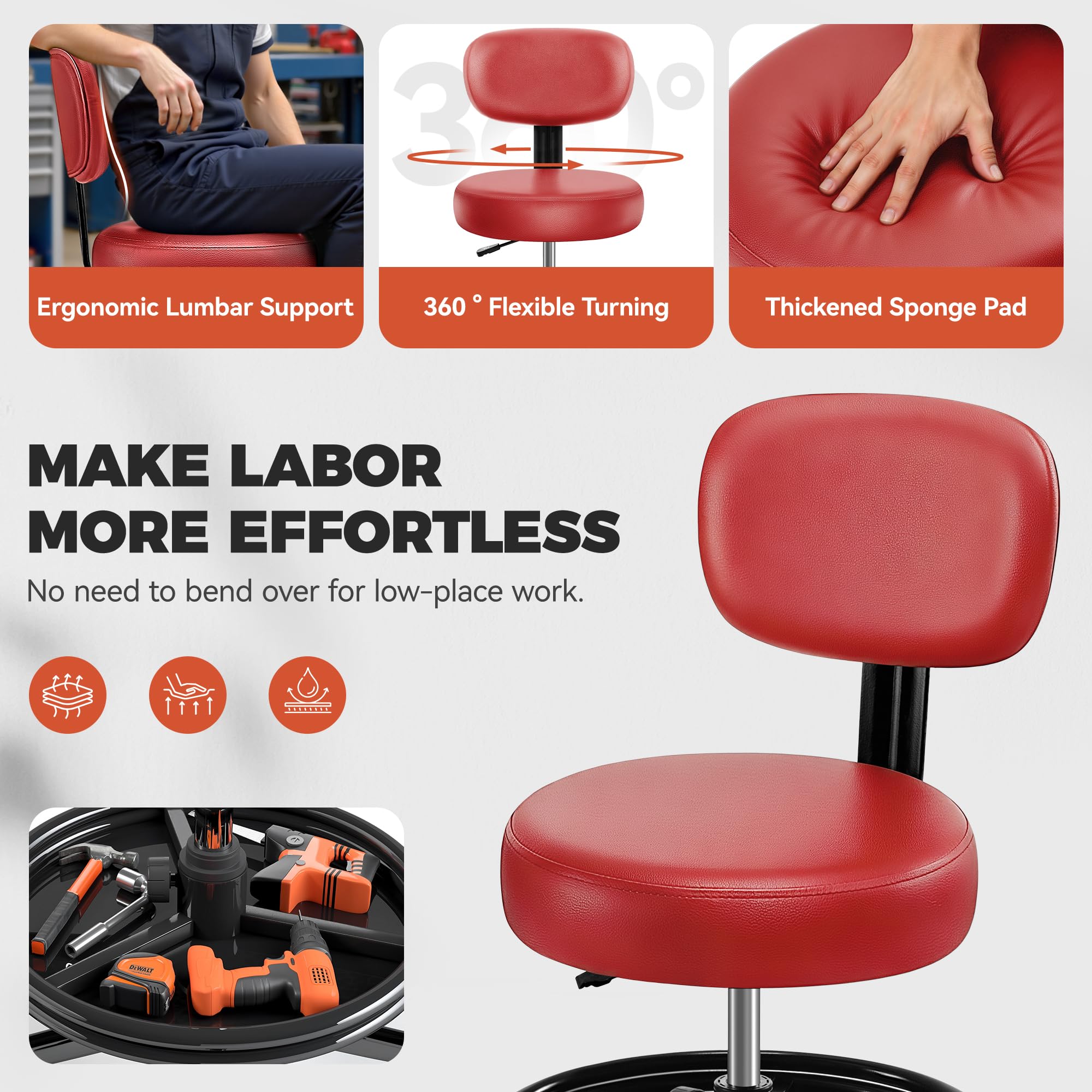 BestGlory pneumatic height-adjust mechanism for quick seated adjustments