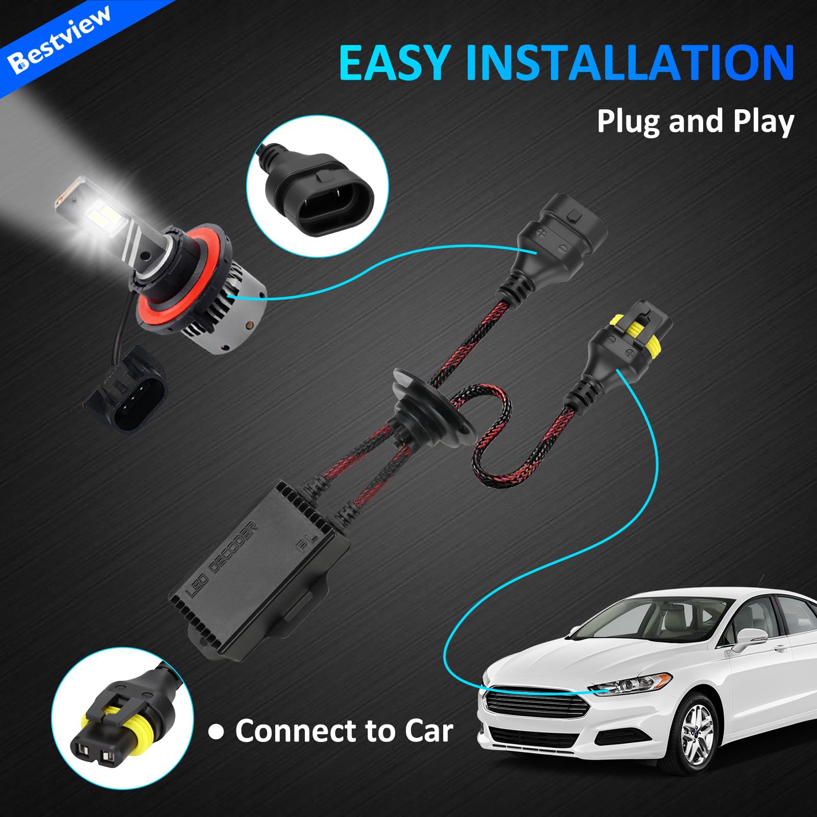 Bestview decoder installed in fog light harness preventing flicker and errors