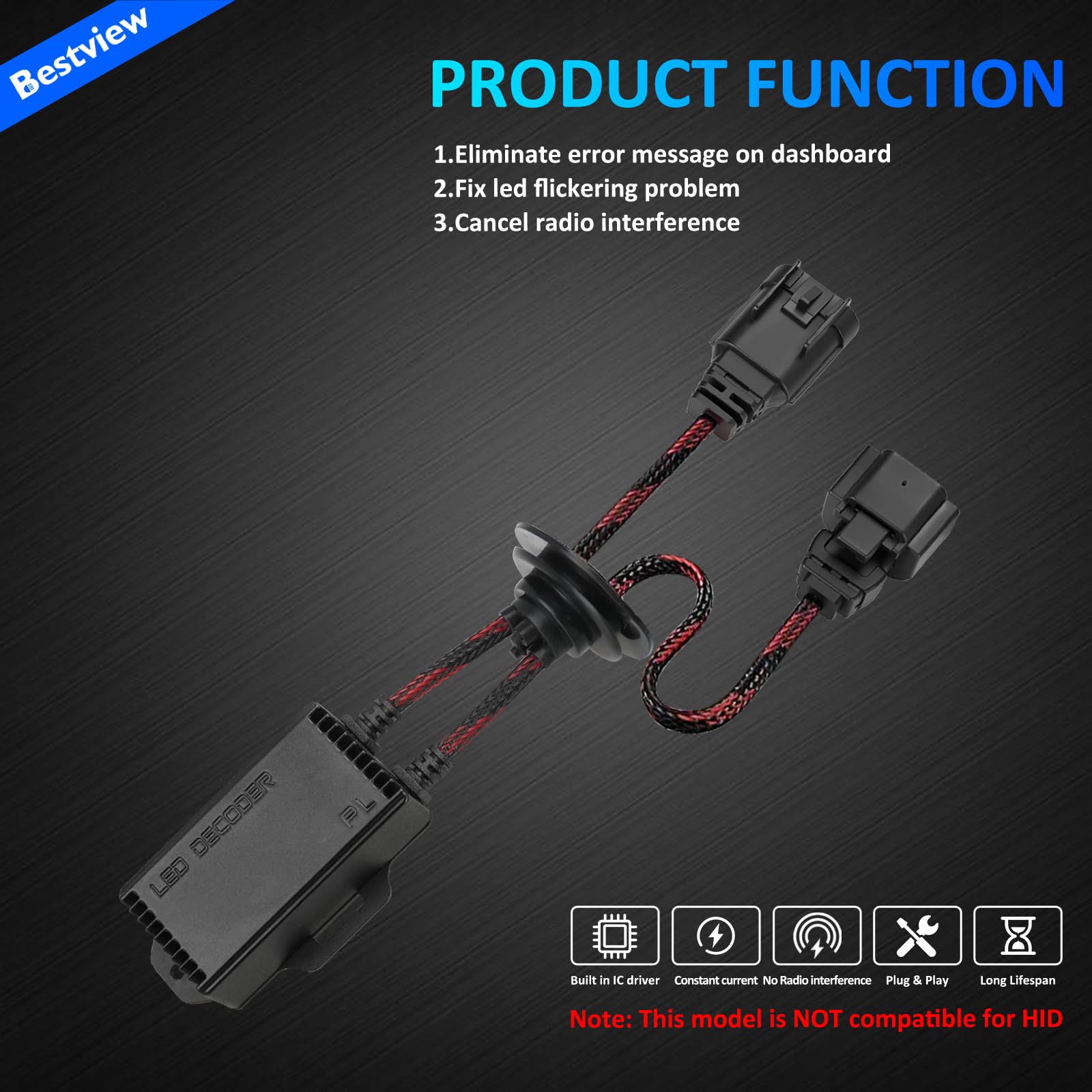 Bestview nylon braided cable detail, enhances durability and flex resistance