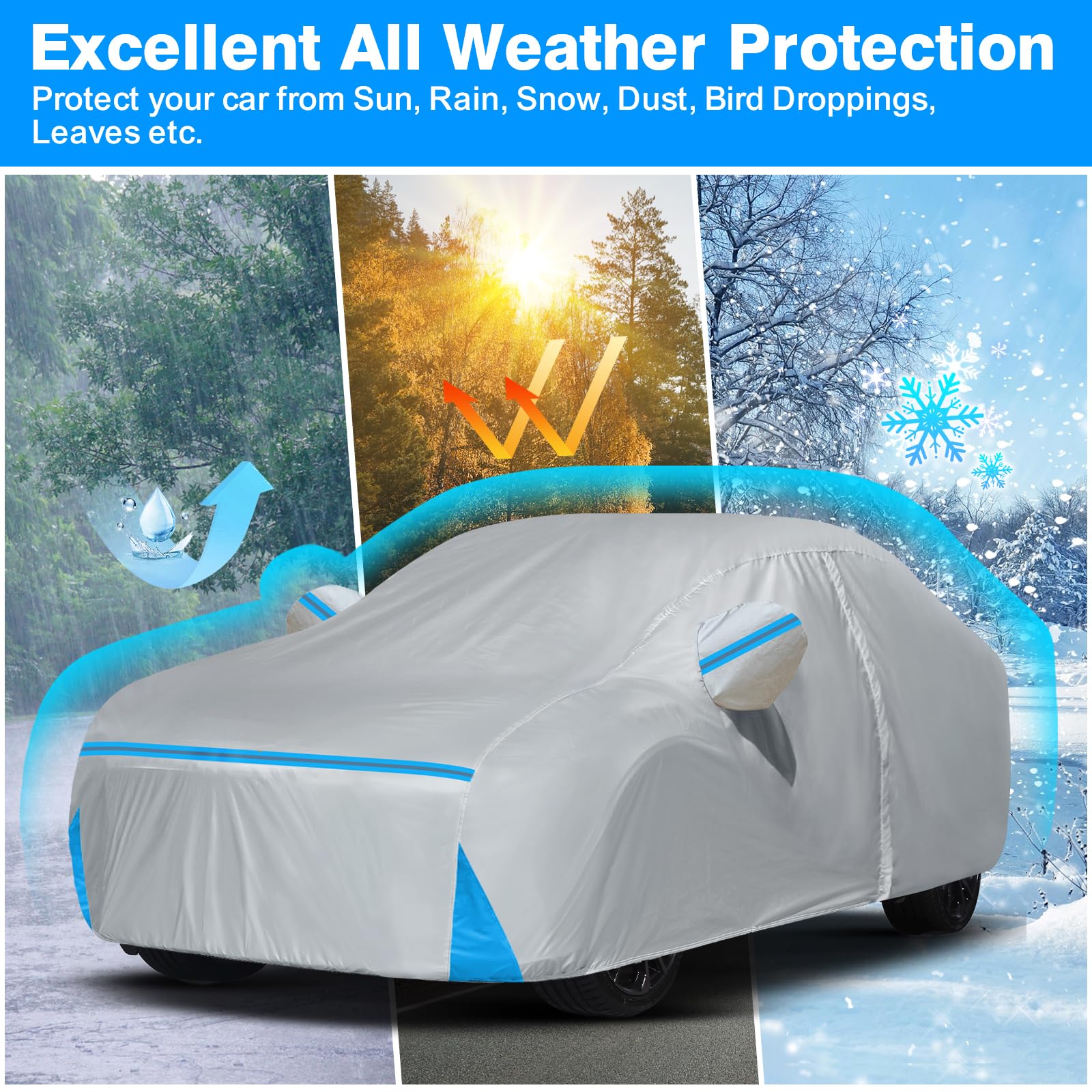 BETERNY folded cover inside storage bag for compact trunk storage