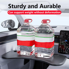 Betherioa tray desk holding meal demonstrating spill containment benefit