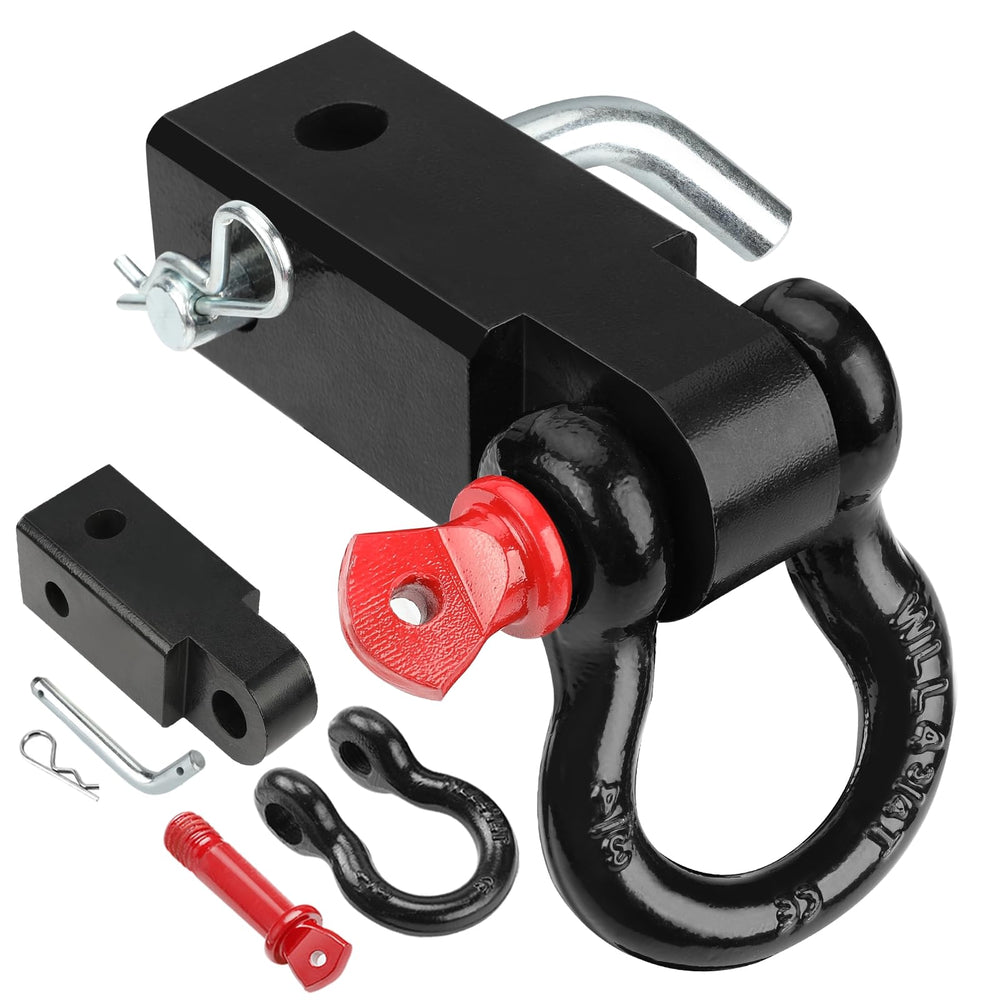 BETOOLL front view of shackle hitch showing receiver fit and secure anchor