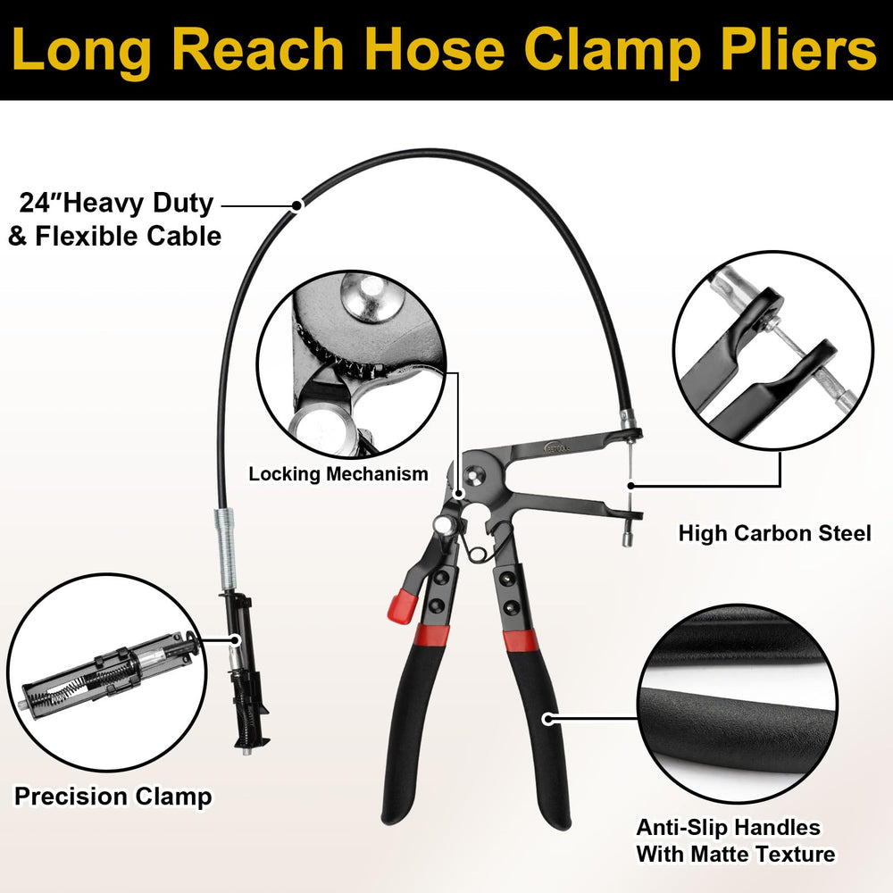 BETOOLL long reach cable pliers closeup showing flexible cable tip for deep access in tight spaces