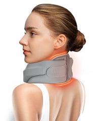 BETOVIN front view of heated neck brace showing supportive collar and heating pad benefit