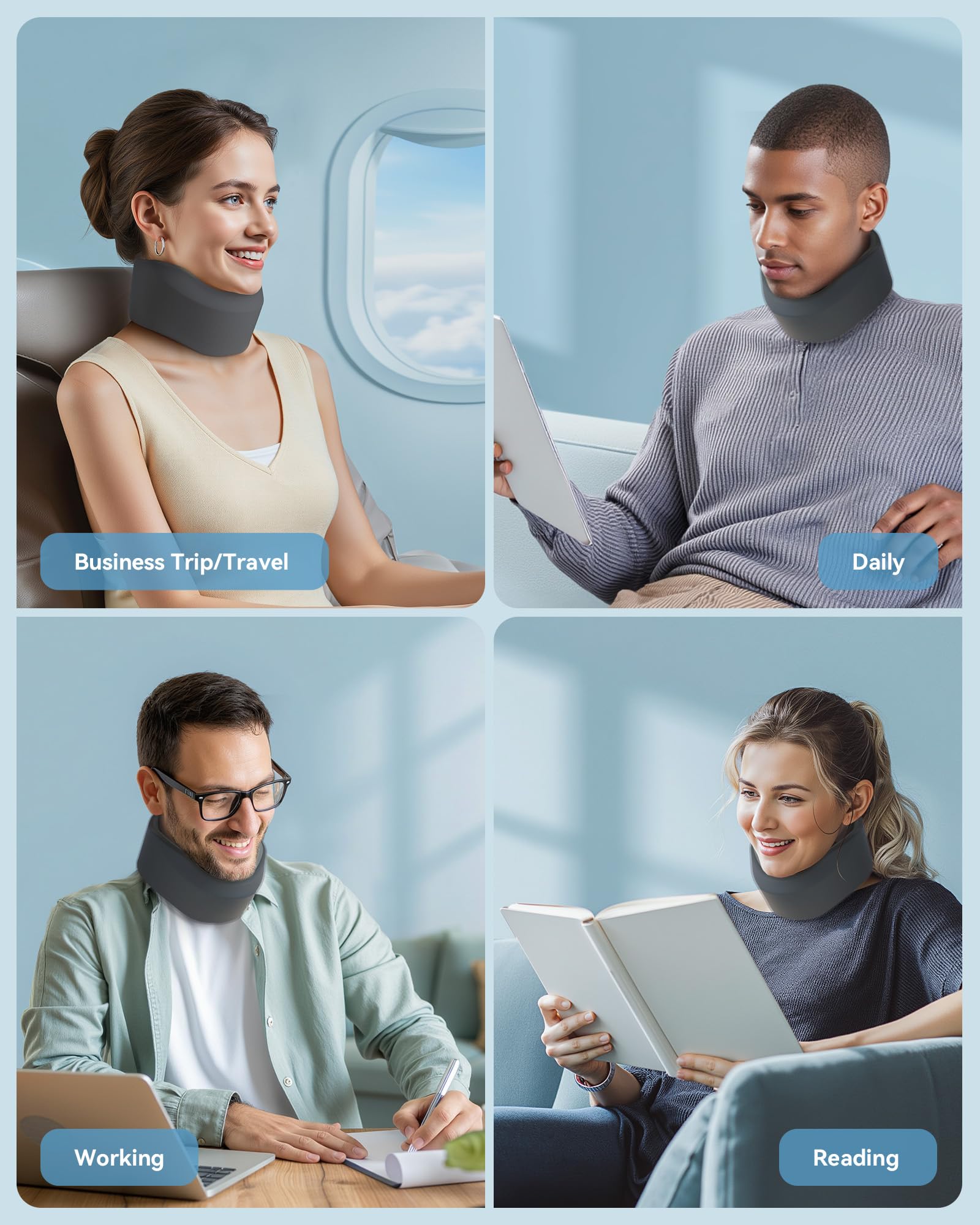 BETOVIN neck brace in travel scene offering portable neck support