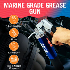 Better Boat close-up of pistol grip pump for controlled one-handed operation benefit