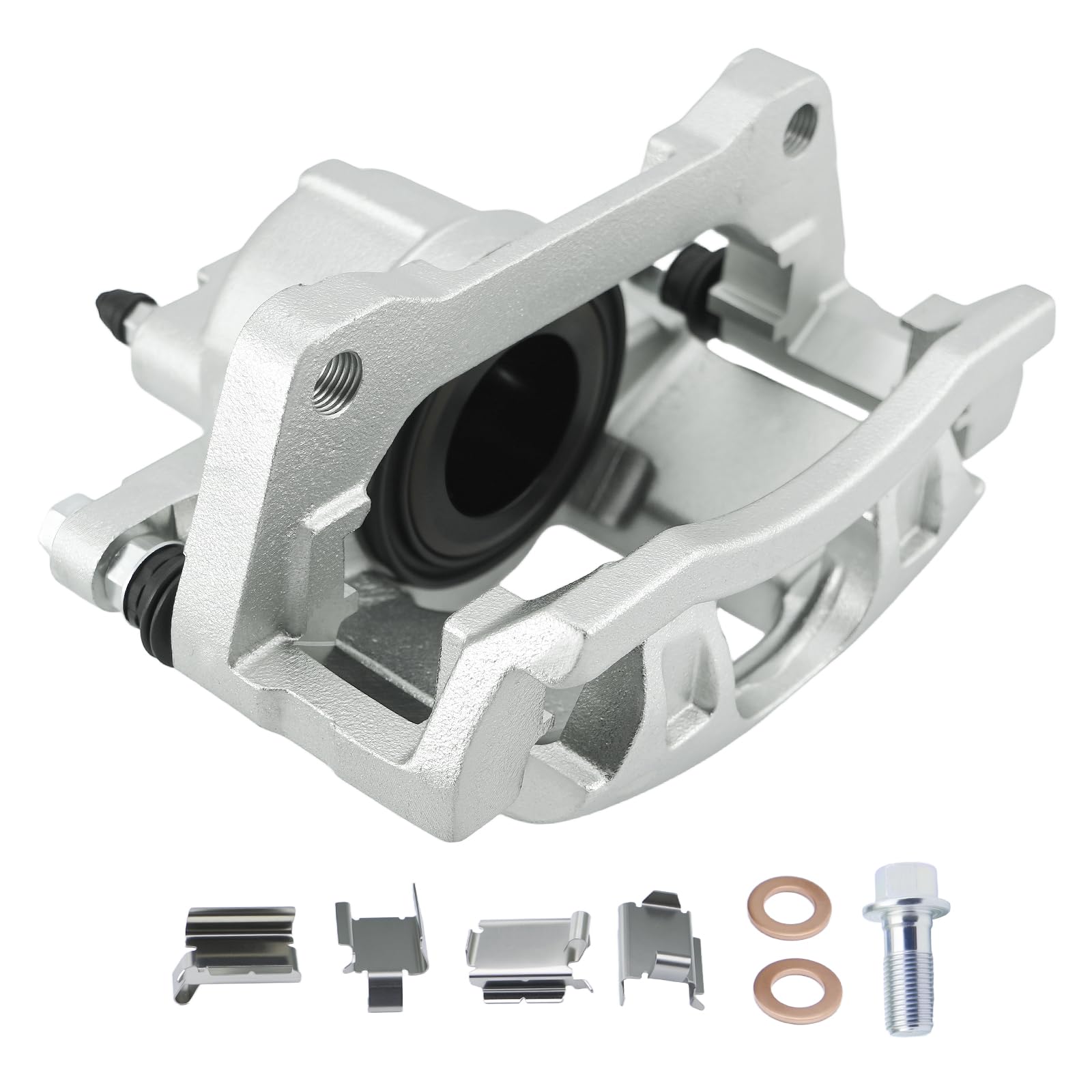 Betthand caliper piston close-up demonstrating leak-proof seal and smooth operation