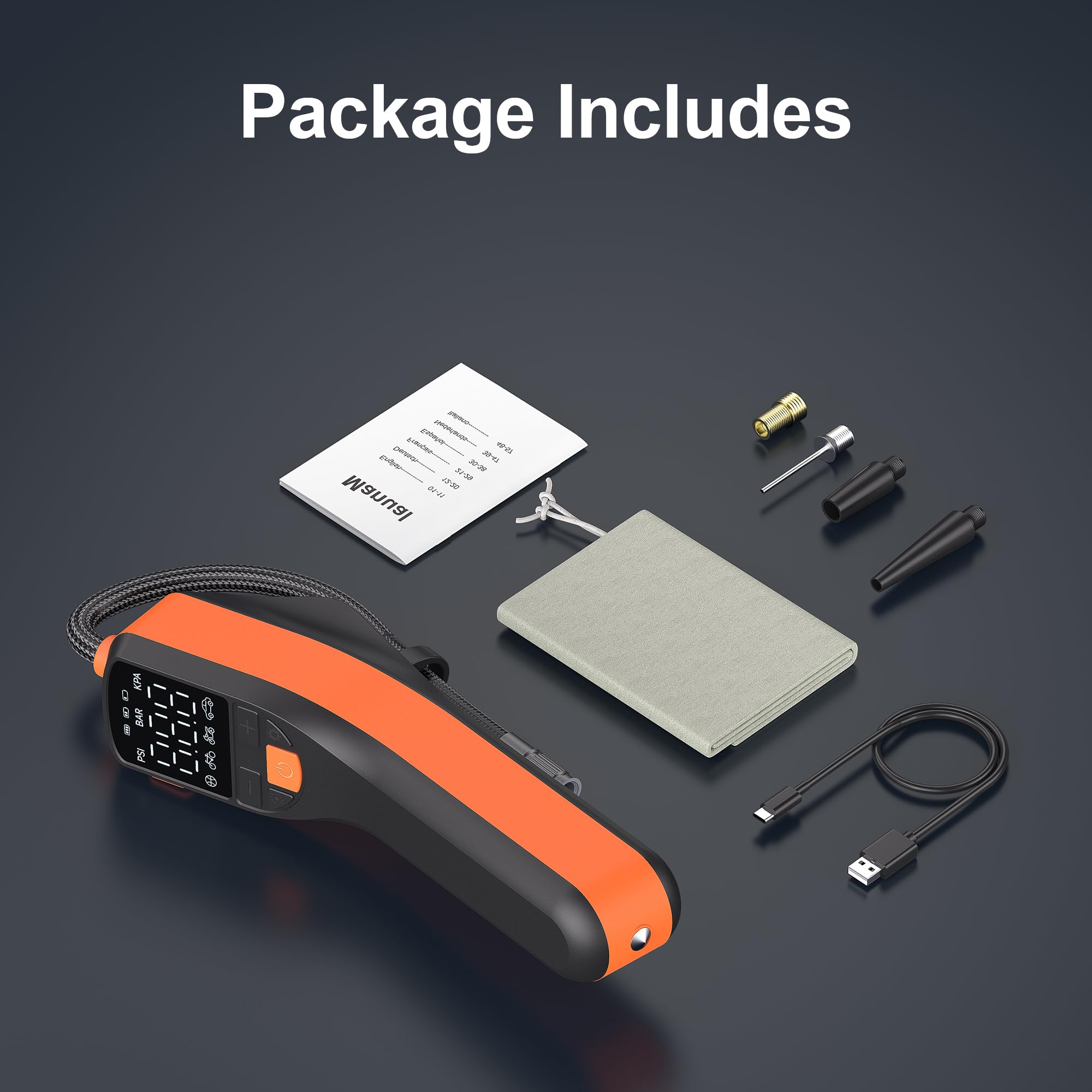 BEVA CAP02 accessories and adapters laid out for versatile inflation tasks