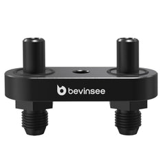 Bevinsee adapter plate front view showing 6AN ports and anodized finish benefit corrosion resistance