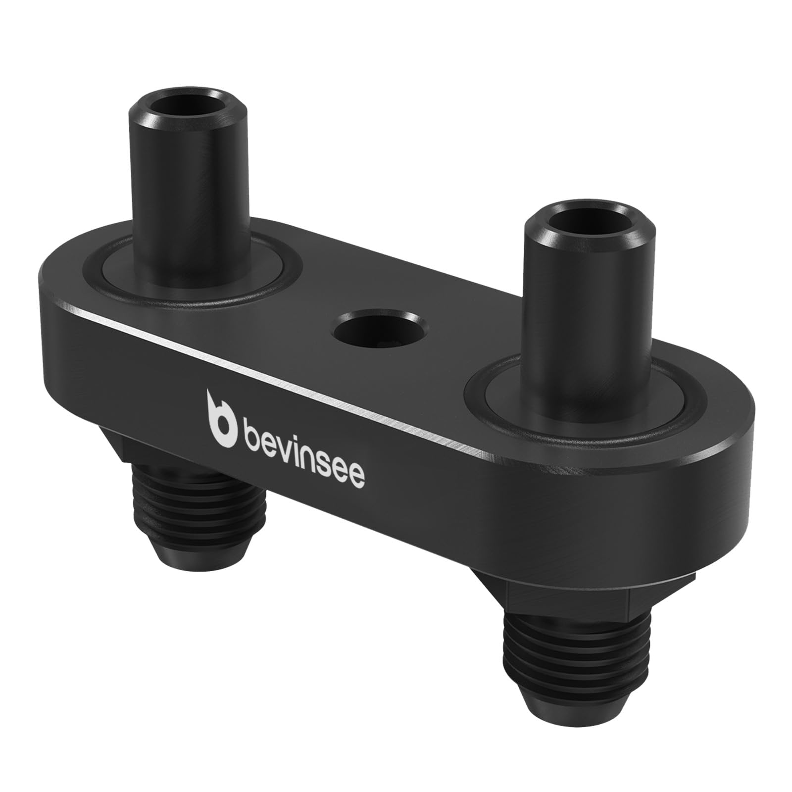 Bevinsee adapter next to a hand for size comparison showing compact footprint and installation convenience benefit