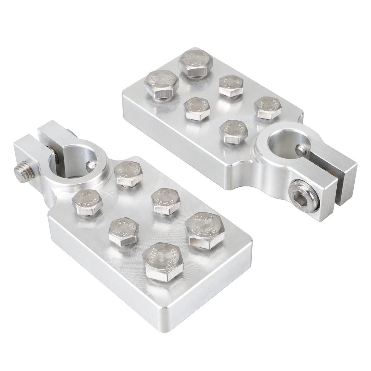 Bevinsee front view of dual terminal pair showing neat multi-post organization and easy access